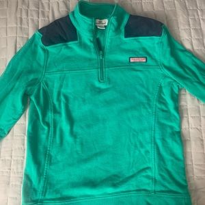 Vineyard Vines Green and Navy Shep 3/4 ZIP